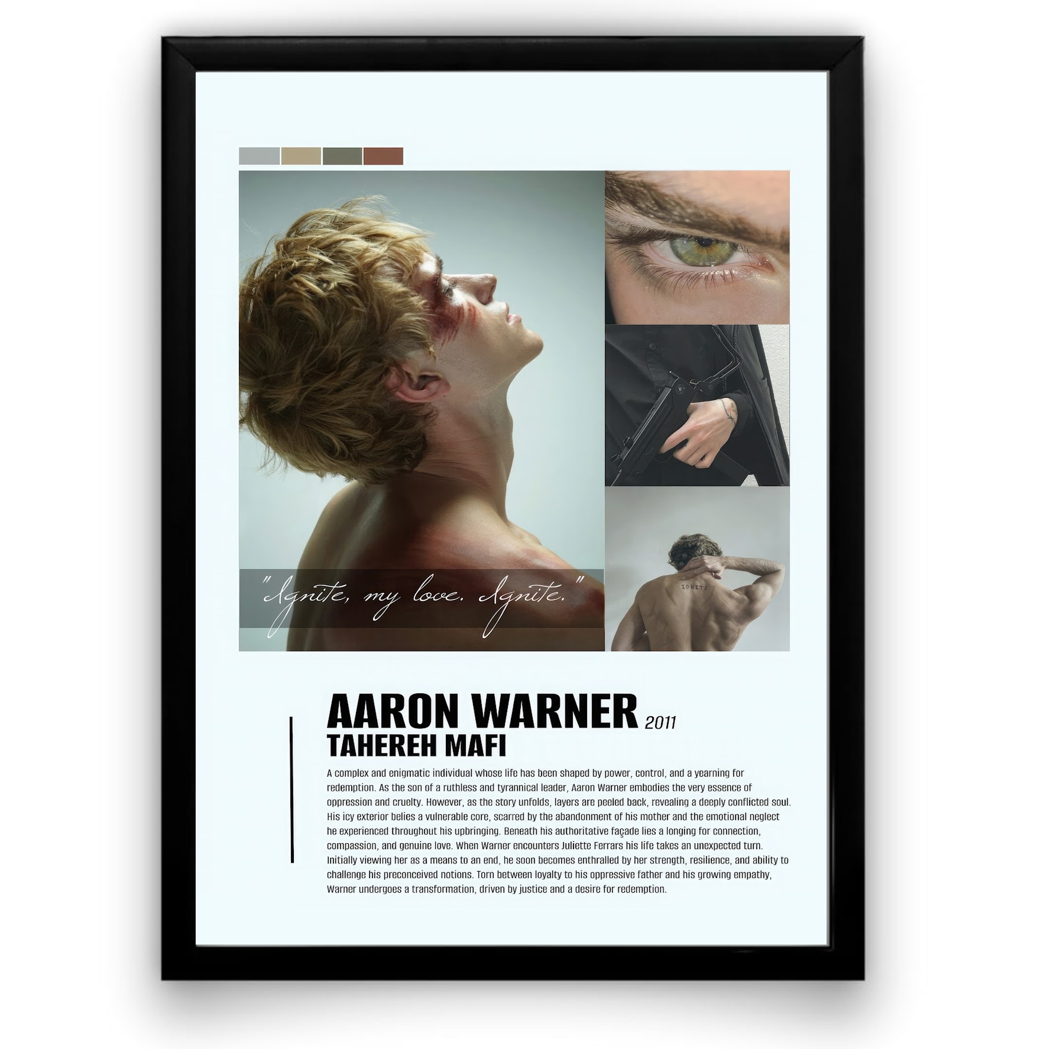 Aaron Warner Signature Character Unframed Poster - Shatter Me Series Fan Art Print - Booktok Trending Aesthetic Wall Decor - Gift For Fantasy Book Lovers