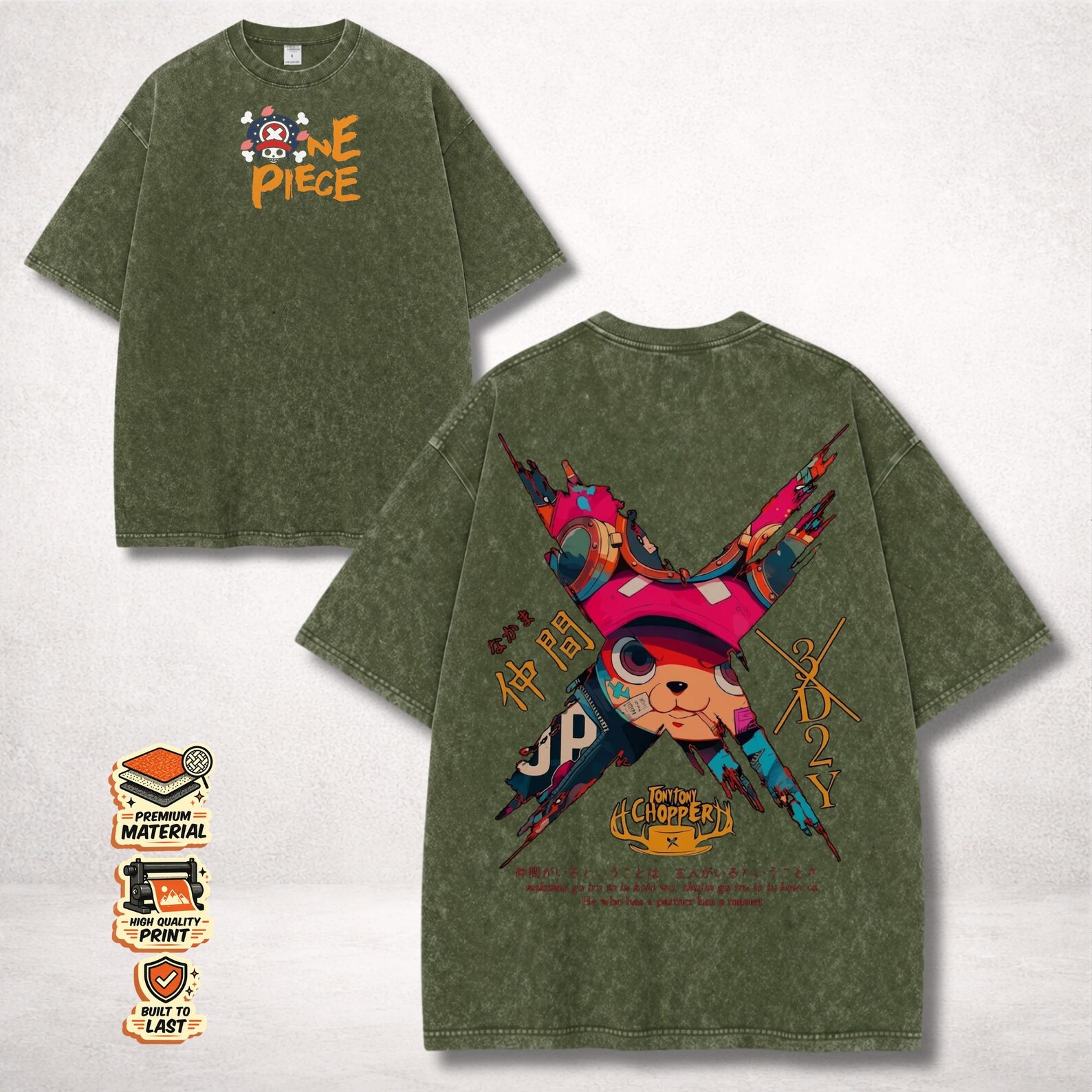One Piece Tony Tony Chopper Comfort Colors T-shirt, 90s Anime Manga Graphic Tee - Image 3
