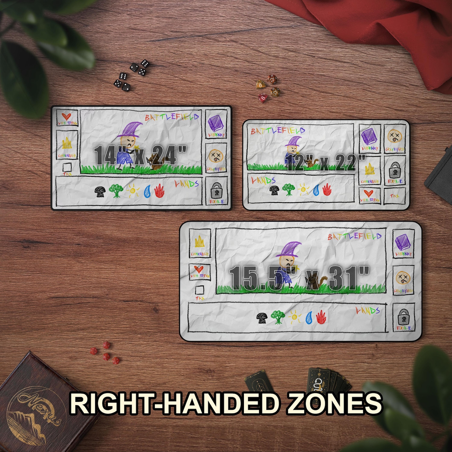 Alternative view of Funny TCG Playmat With Optional EDH Card Zones