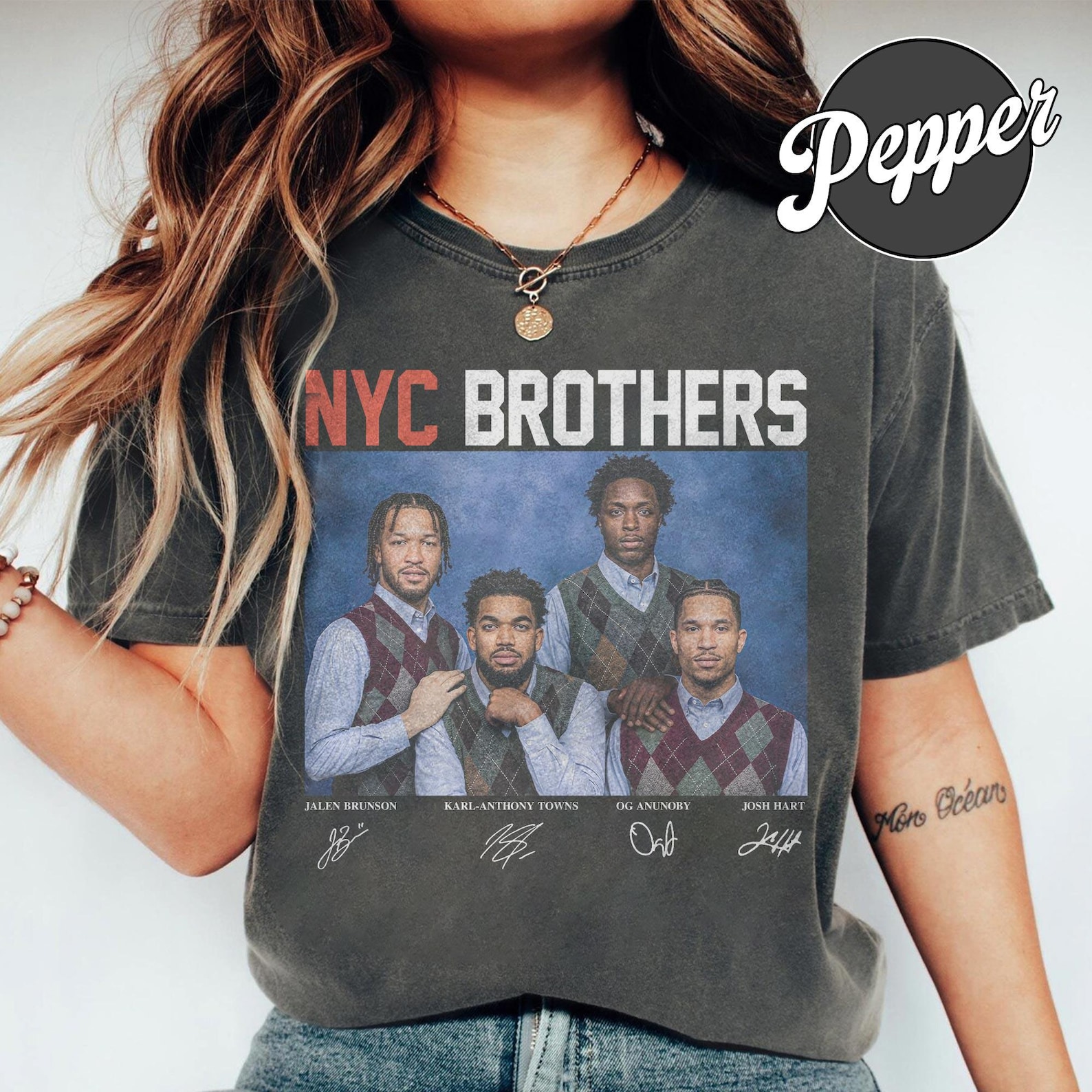 Jalen Brunson Karl Josh Hart Og Anunoby Nyc Brothers Vintage Comfort Colors Shirt
