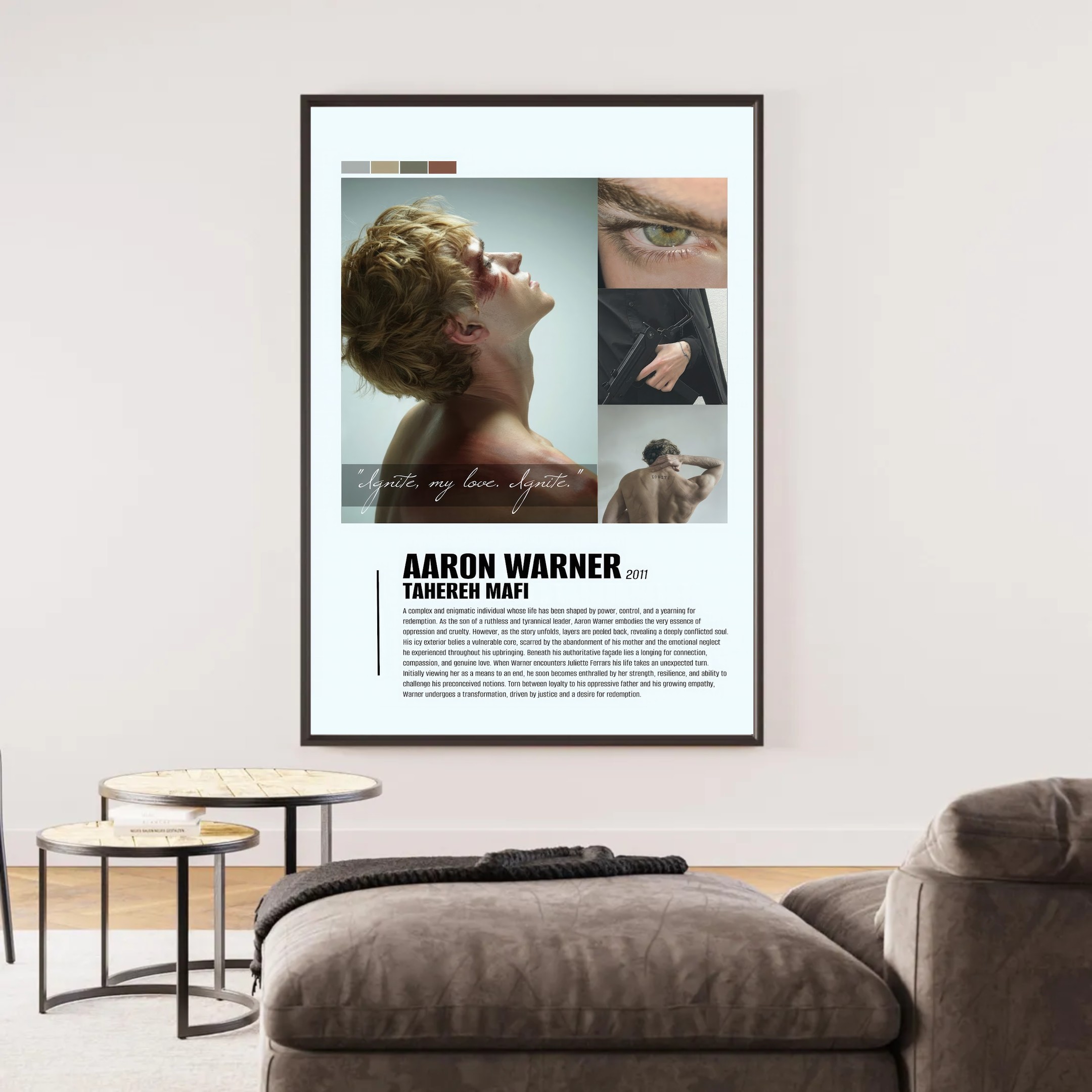 Aaron Warner Signature Character Unframed Poster - Shatter Me Series Fan Art Print - Booktok Trending Aesthetic Wall Decor - Gift For Fantasy Book Lovers - Image 3