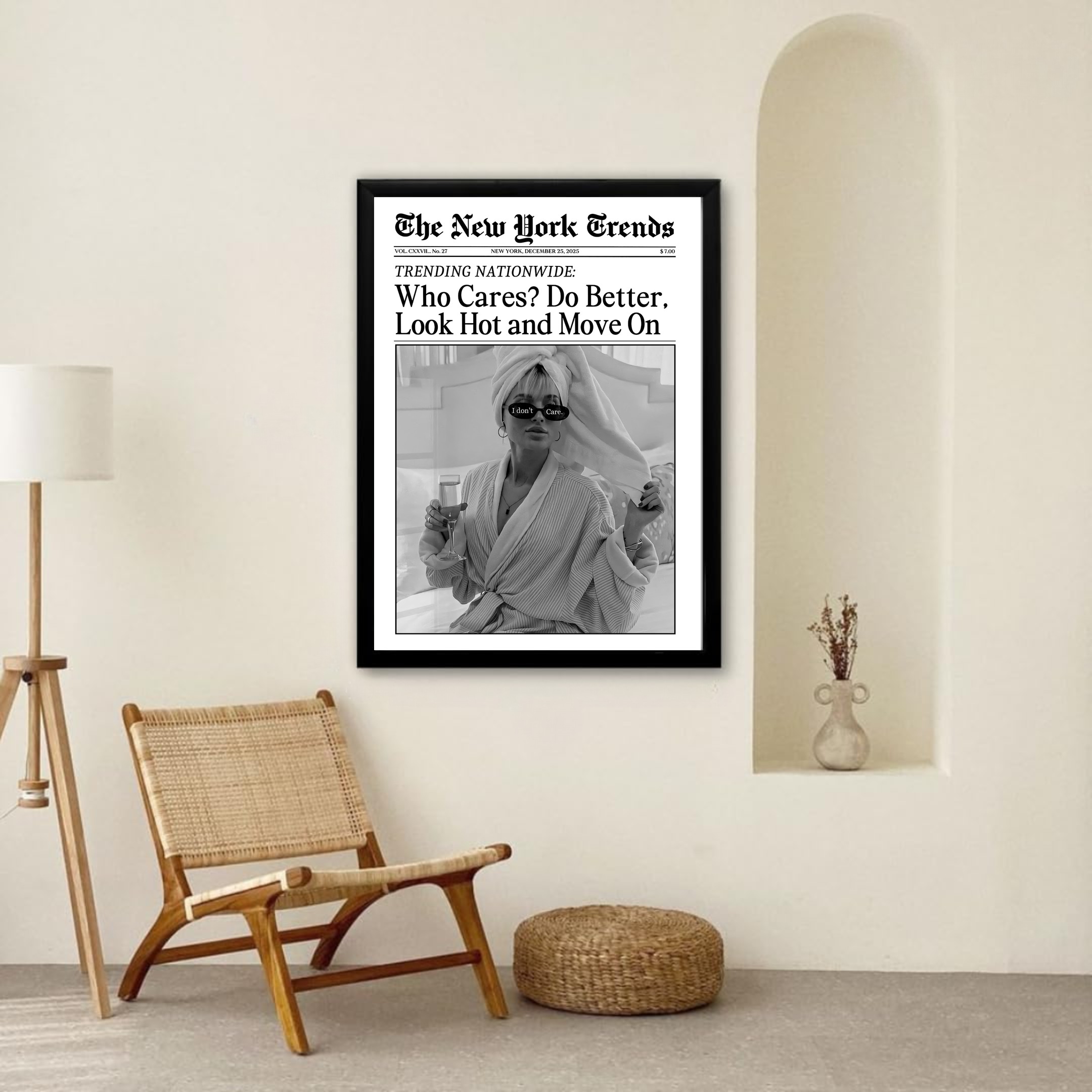 Trendy Newspaper Print, New York Times Wall Art, Hot Girl Poster, Retro Bar Cart, Girl Dorm Room Decor, - Image 5
