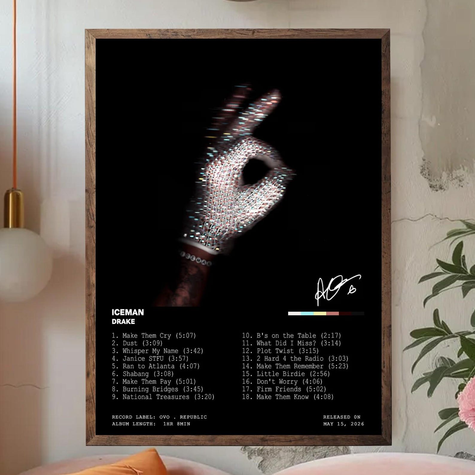 Drake Iceman Album Poster, Drake Wall Art, Hip Hop Album Cover Print, Rap Music Poster, Drake Fan Room Decor - Image 3