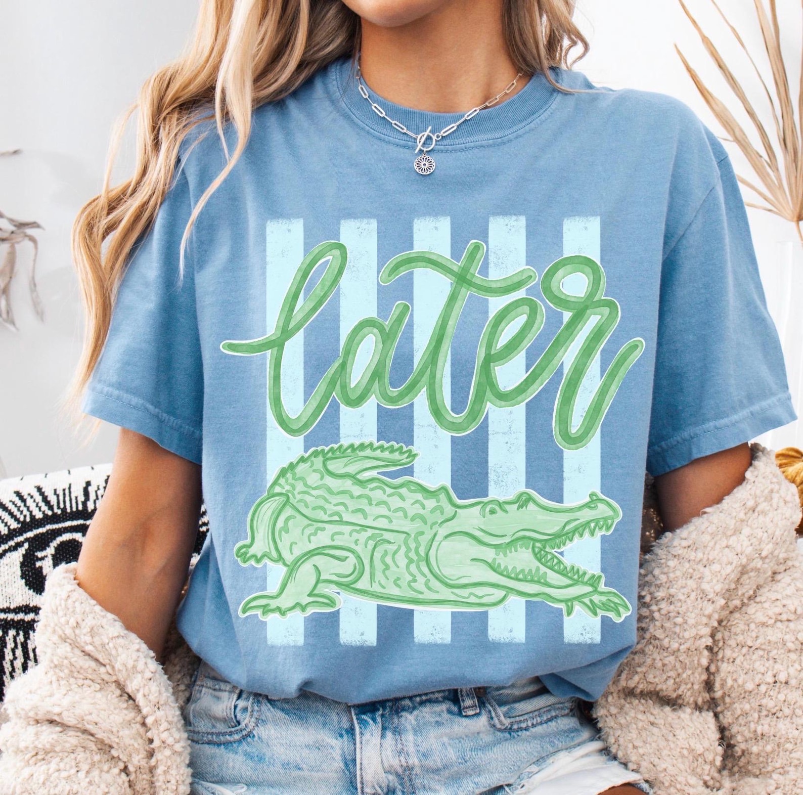 Comfort Colors Later Gator Shirt - See You Later Alligator T-shirt - Trendy Vacation T-shirt - Crocodile Graphic Funny Quote Beach Summer Tee - Image 4
