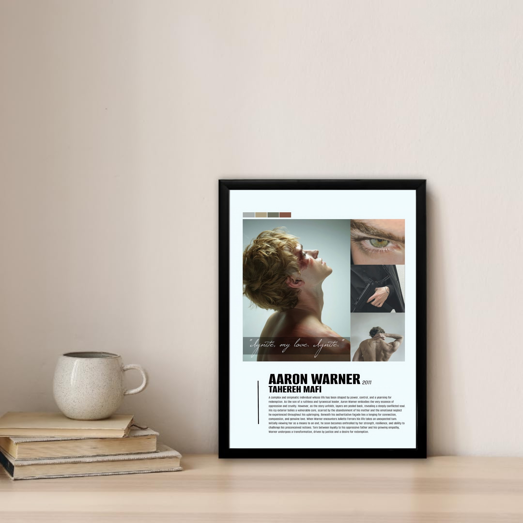 Alternative view of Aaron Warner Signature Character Unframed Poster - Shatter Me Series Fan Art Print - Booktok Trending Aesthetic Wall Decor - Gift For Fantasy Book Lovers