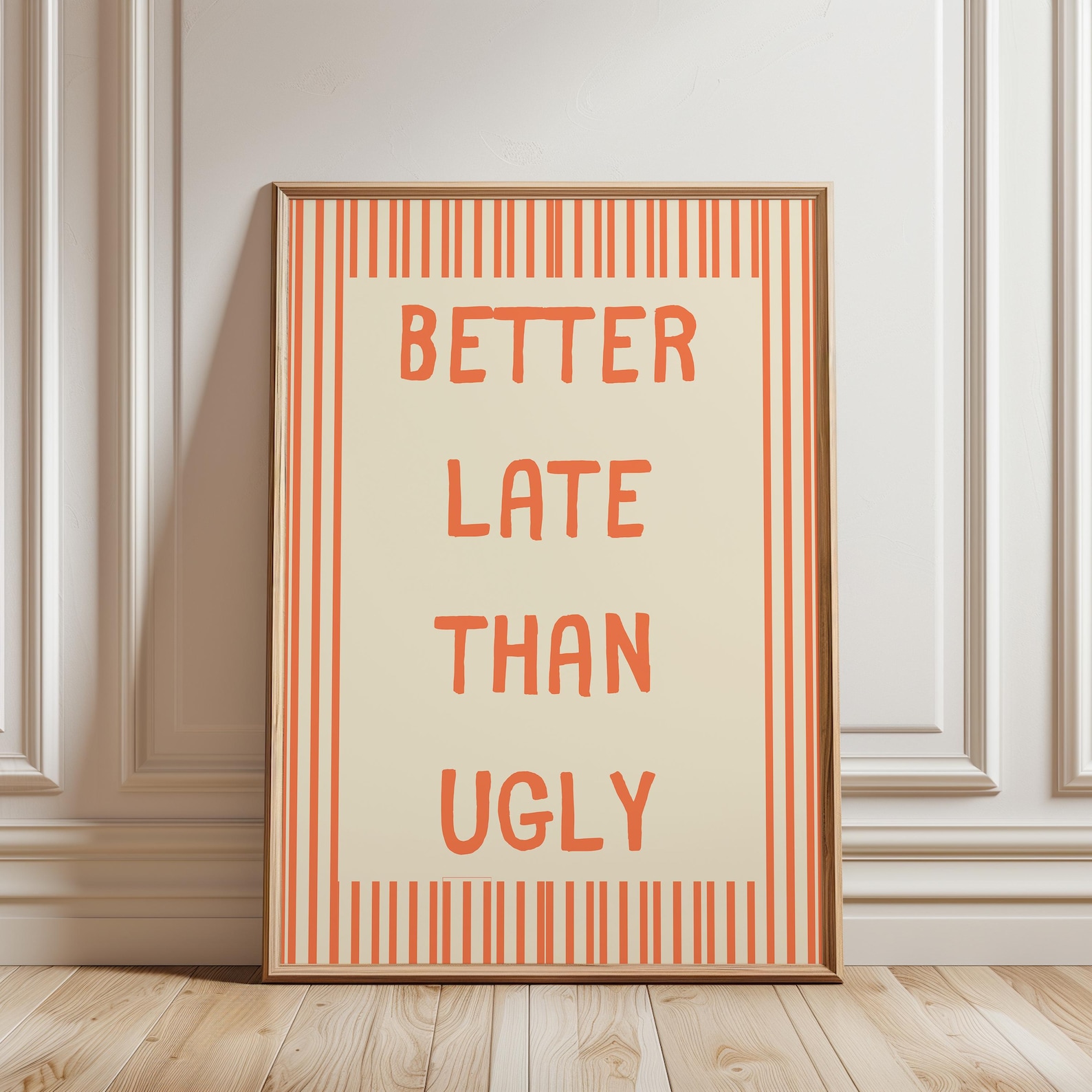 Better Late Than Ugly Poster, Classic Girly Preppy Typography Print, Exclusive Teen Room Aesthetic Decor, Unframed Print Only - Image 5