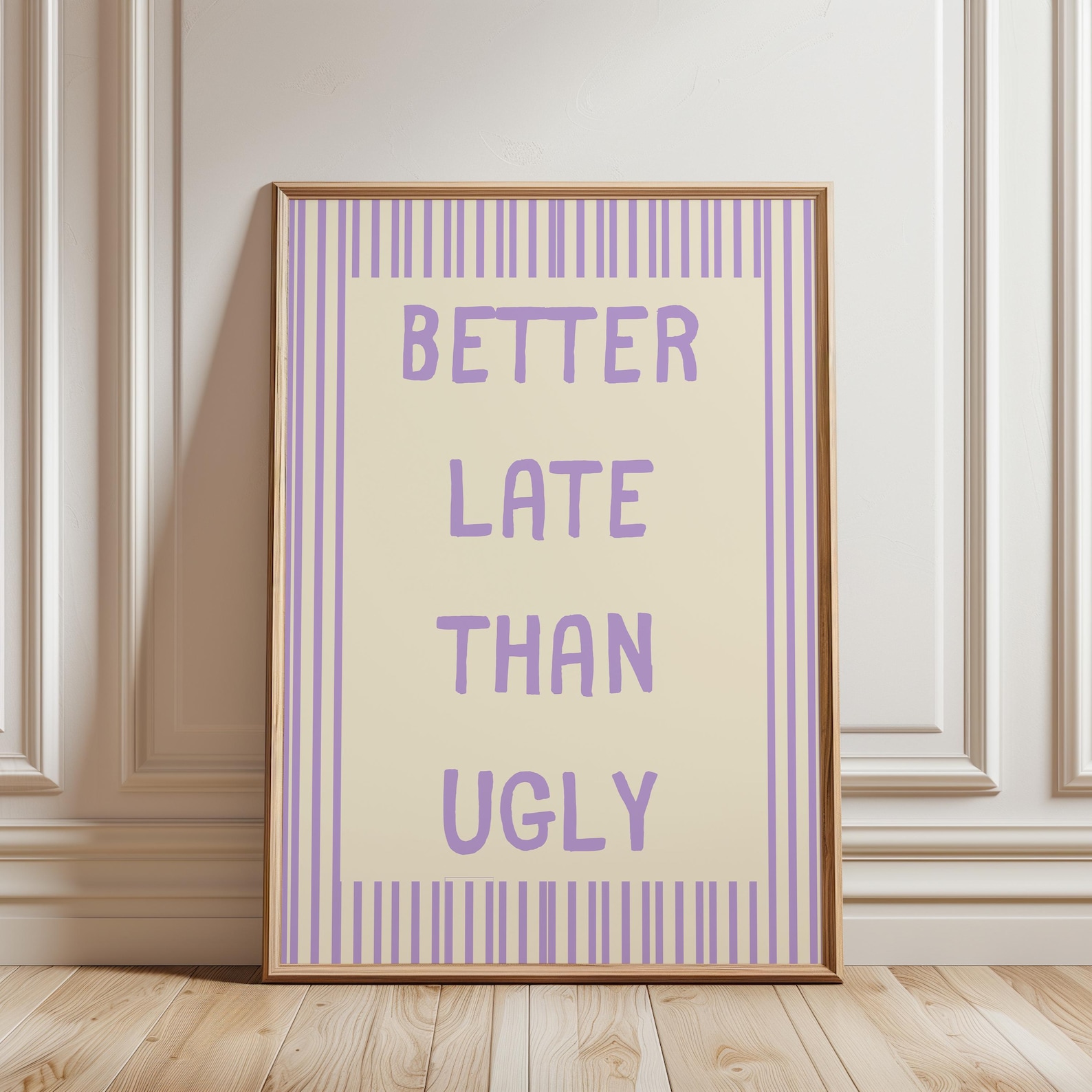 Better Late Than Ugly Poster, Classic Girly Preppy Typography Print, Exclusive Teen Room Aesthetic Decor, Unframed Print Only - Image 6