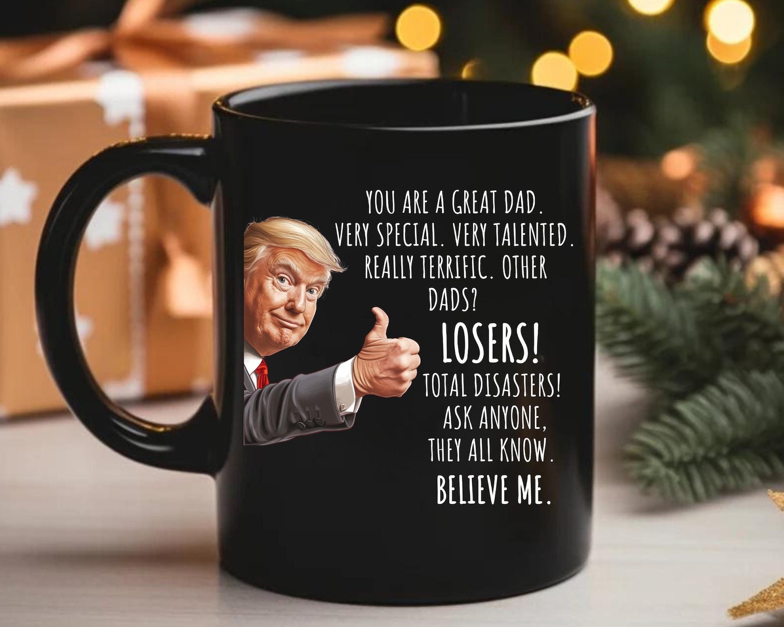 Alternative view of Accent - Funny Dad Trump Mug, Trump Dad Mug, Christmas Gift For Dad Gifts For Republican, Donald Trump 2024 Coffee Mug, Political Mug Fathers Day