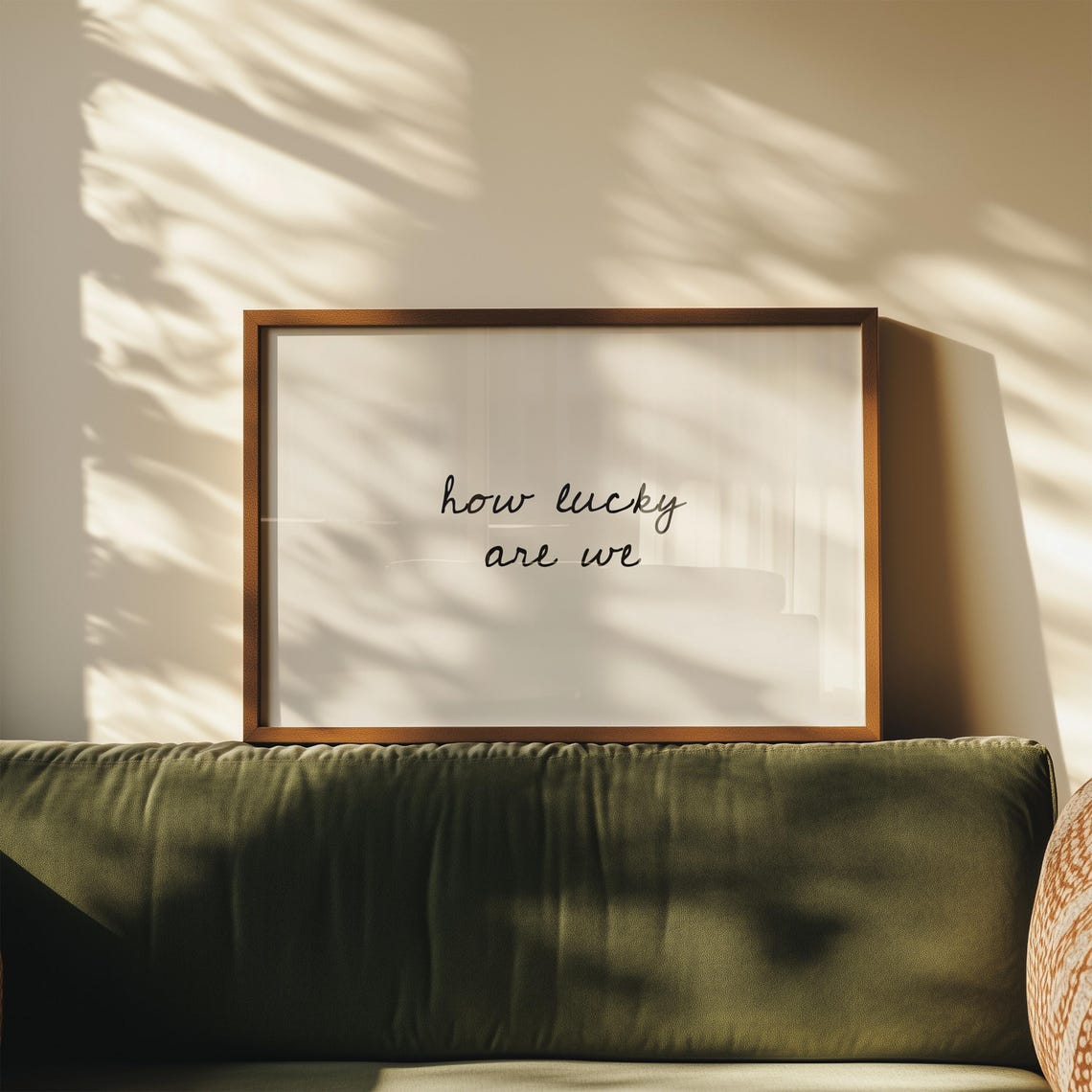 Printed How Lucky Are We, Hand-drawn Typography Poster, Neutral Home Decor, Modern Minimalistic - Image 5
