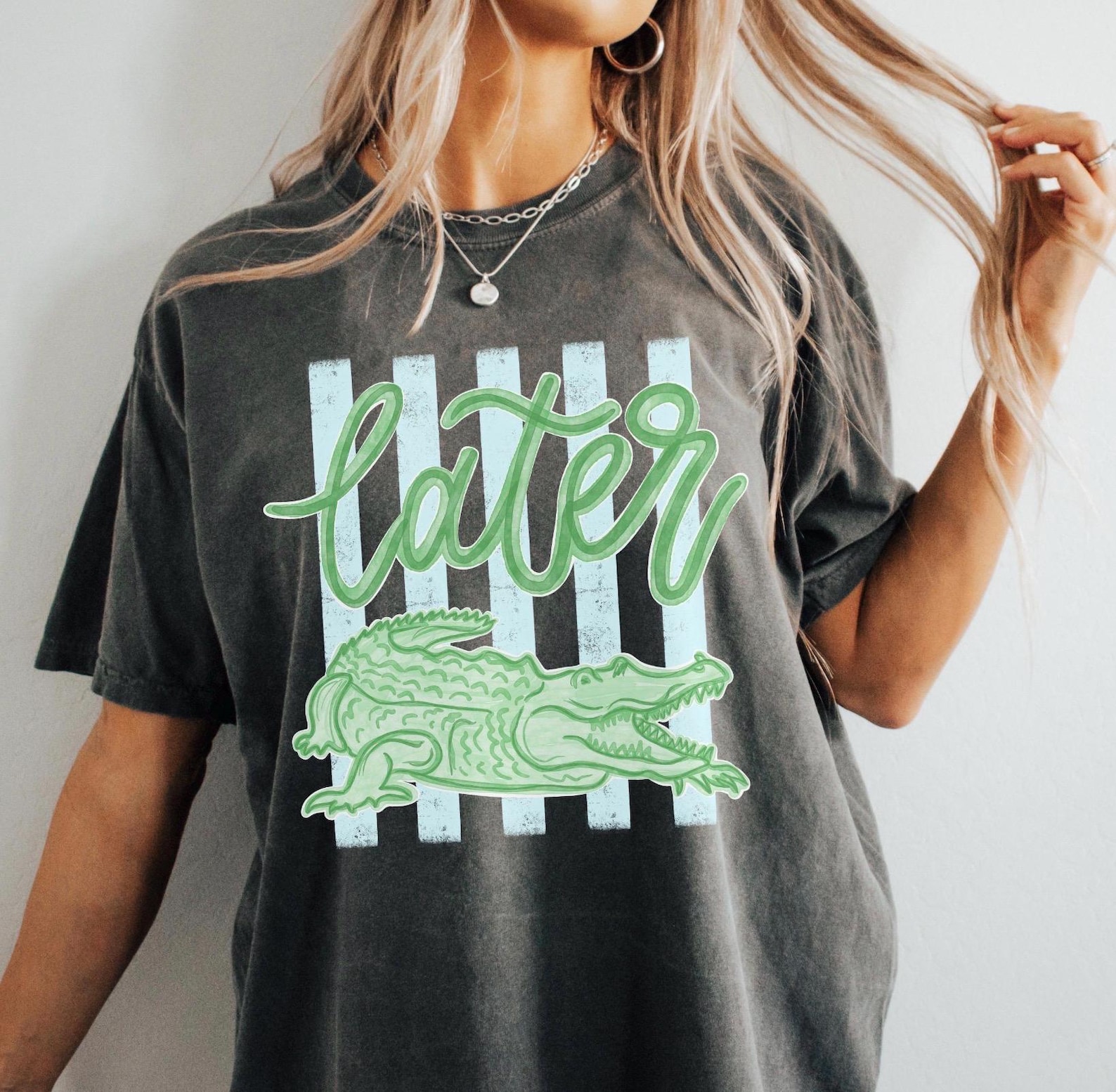 Comfort Colors Later Gator Shirt - See You Later Alligator T-shirt - Trendy Vacation T-shirt - Crocodile Graphic Funny Quote Beach Summer Tee - Image 5