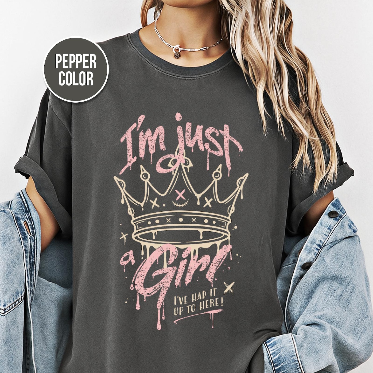 I’m Just A Girl Rock Shirt, 90s Vintage Grunge Tee, Comfort Colors Musician Gift, Edgy Aesthetic T-shirt, Retro Music Lover Apparel
