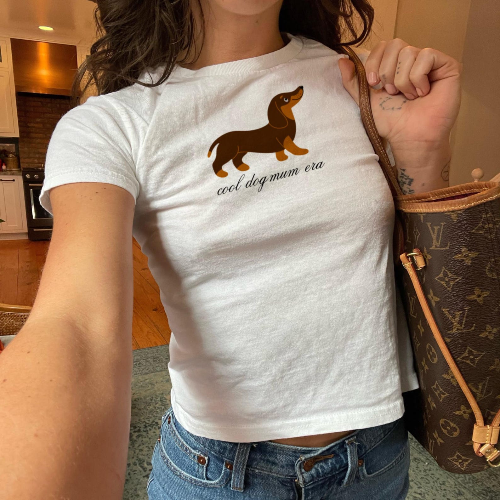 Cool Dog Mom Era Baby Tee Womens Graphic Baby Tee Coquette Aesthetic Y2k 90s Vintage Inspired