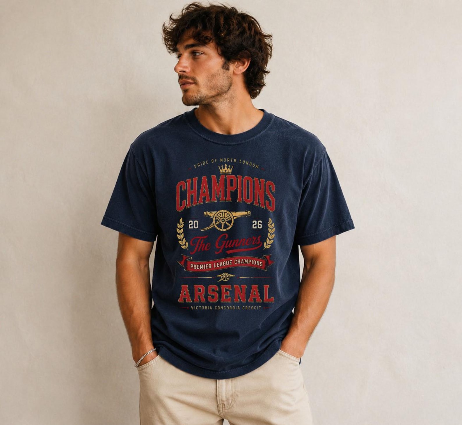 Arsenal Champions 2026 Shirt, The Gunners North London Vintage Football Tee - Image 4