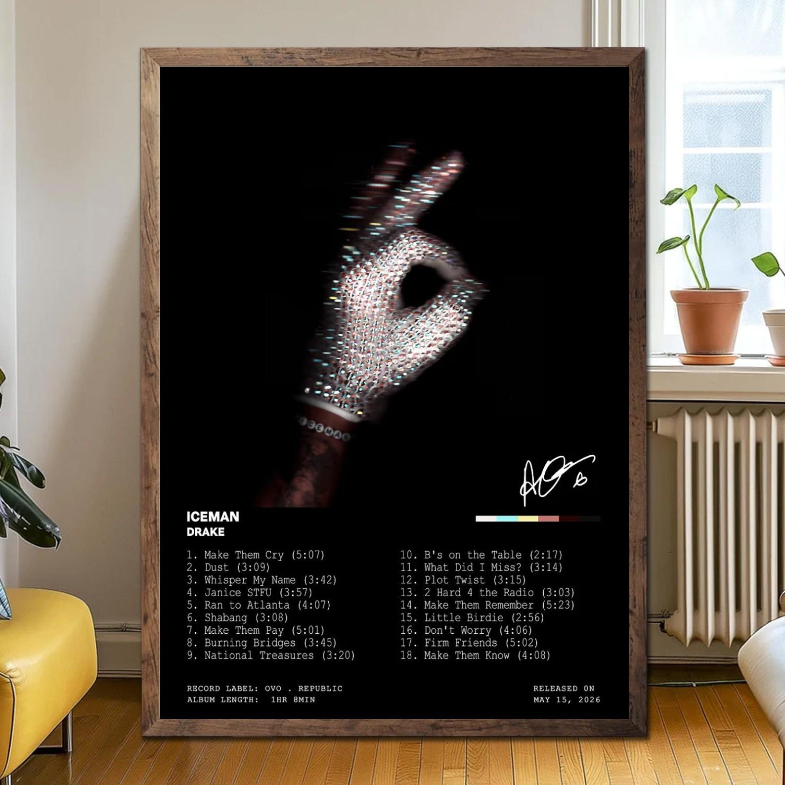 Drake Iceman Album Poster, Drake Wall Art, Hip Hop Album Cover Print, Rap Music Poster, Drake Fan Room Decor - Image 5