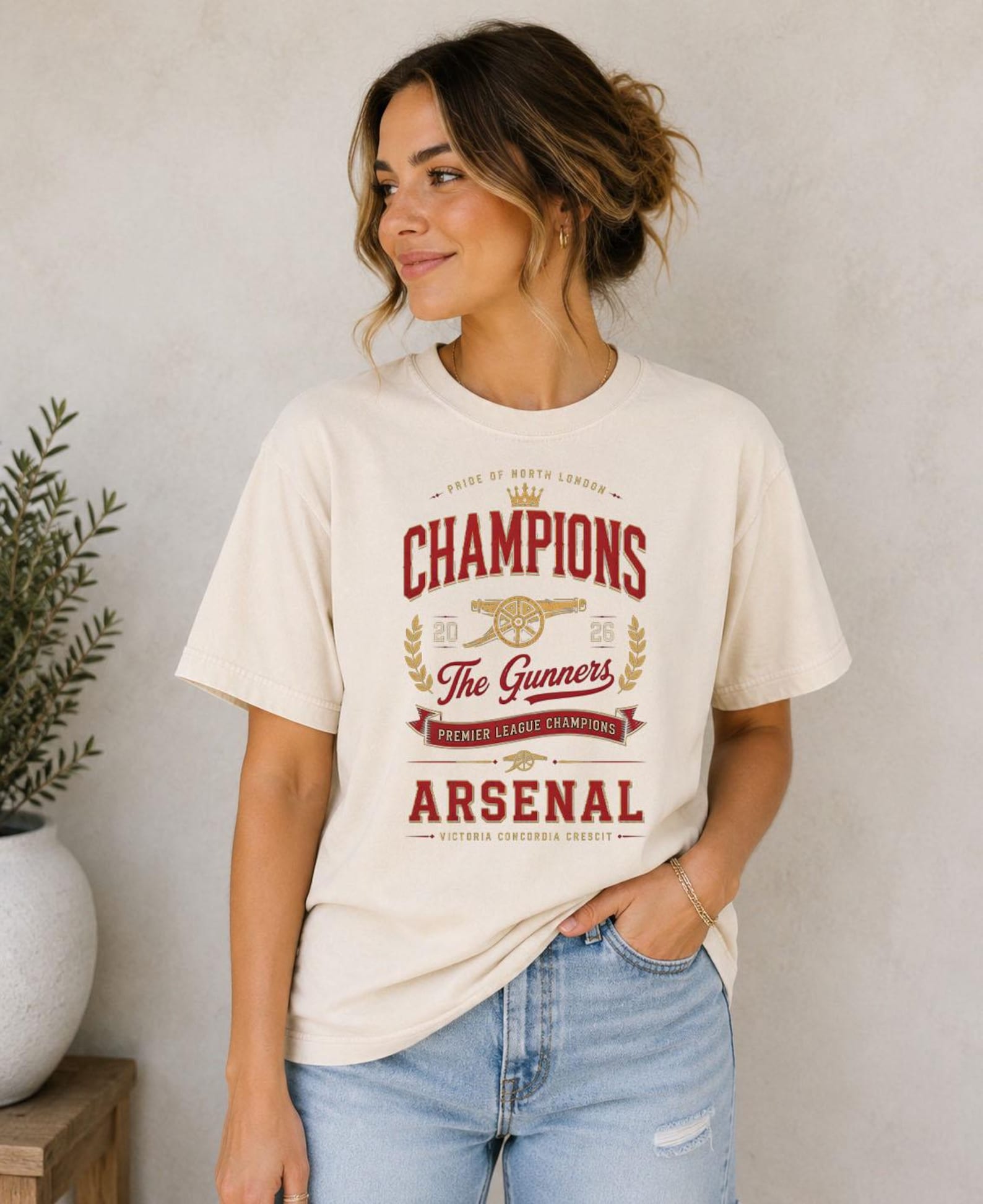 Arsenal Champions 2026 Shirt, The Gunners North London Vintage Football Tee - Image 3