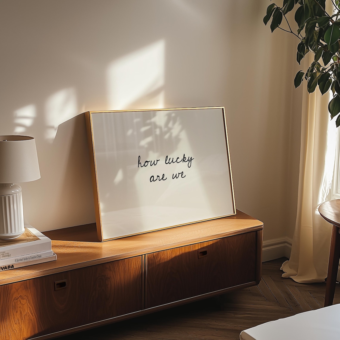 Printed How Lucky Are We, Hand-drawn Typography Poster, Neutral Home Decor, Modern Minimalistic - Image 10