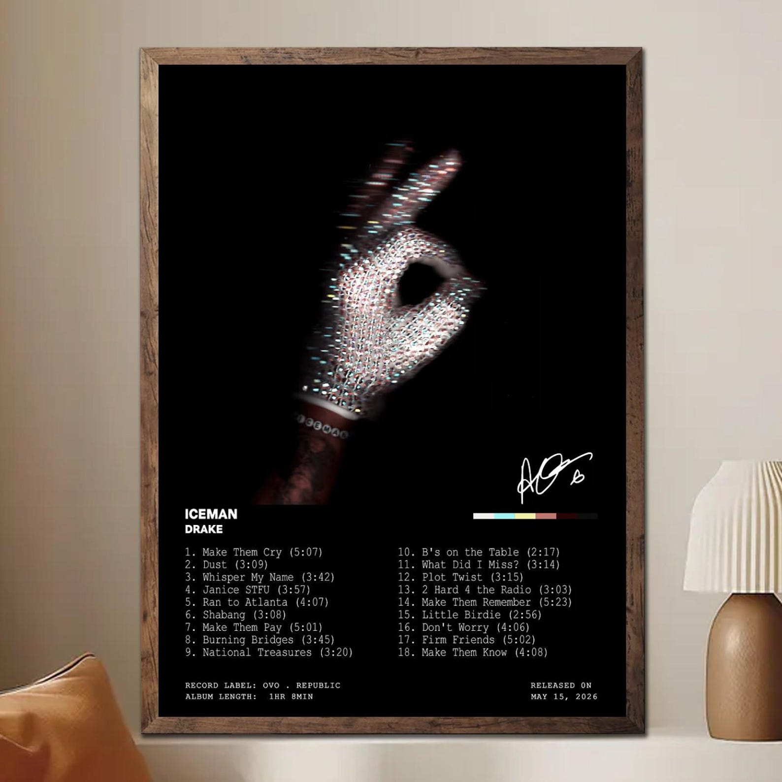 Drake Iceman Album Poster, Drake Wall Art, Hip Hop Album Cover Print, Rap Music Poster, Drake Fan Room Decor - Image 6