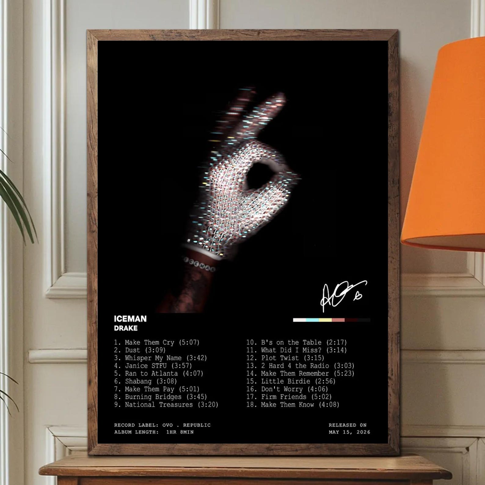 Drake Iceman Album Poster, Drake Wall Art, Hip Hop Album Cover Print, Rap Music Poster, Drake Fan Room Decor - Image 4