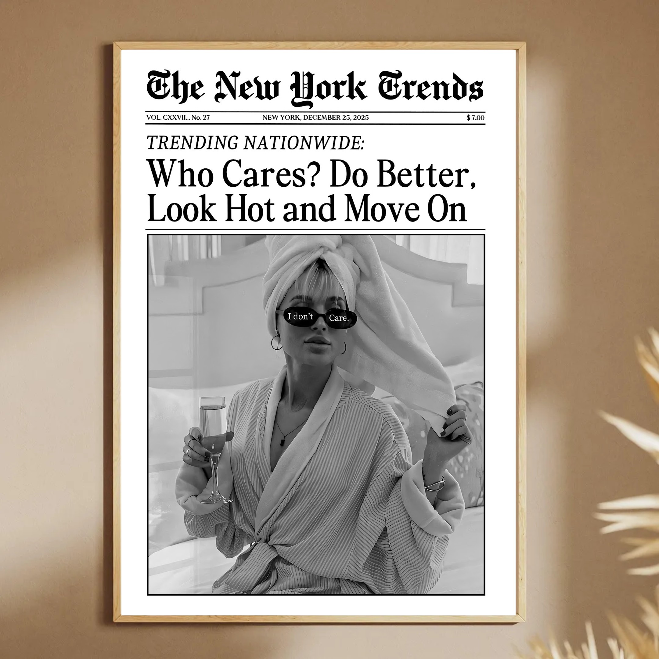 Trendy Newspaper Print, New York Times Wall Art, Hot Girl Poster, Retro Bar Cart, Girl Dorm Room Decor, - Image 4