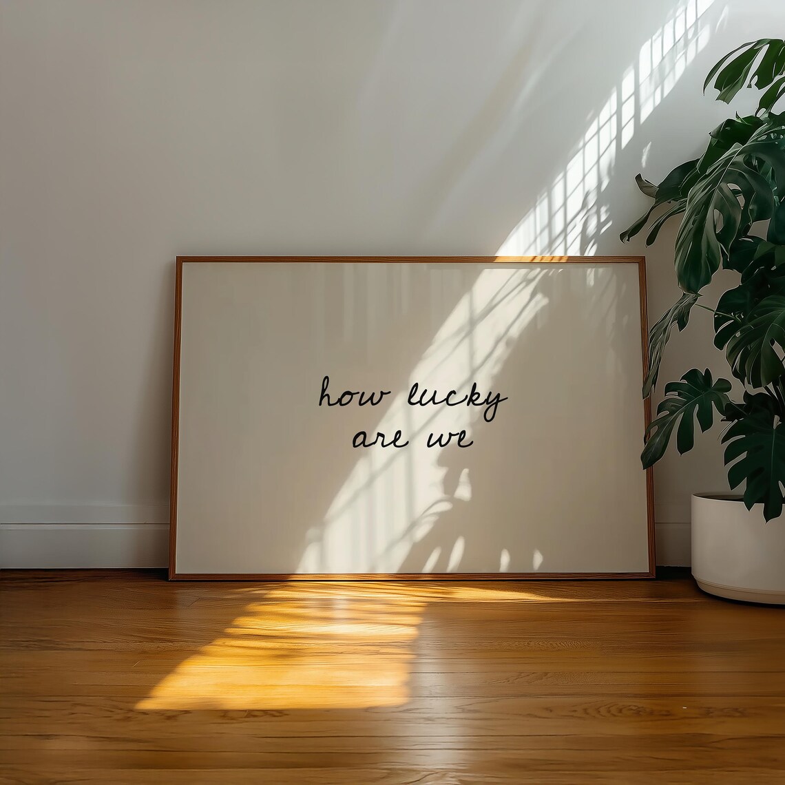 Printed How Lucky Are We, Hand-drawn Typography Poster, Neutral Home Decor, Modern Minimalistic - Image 7