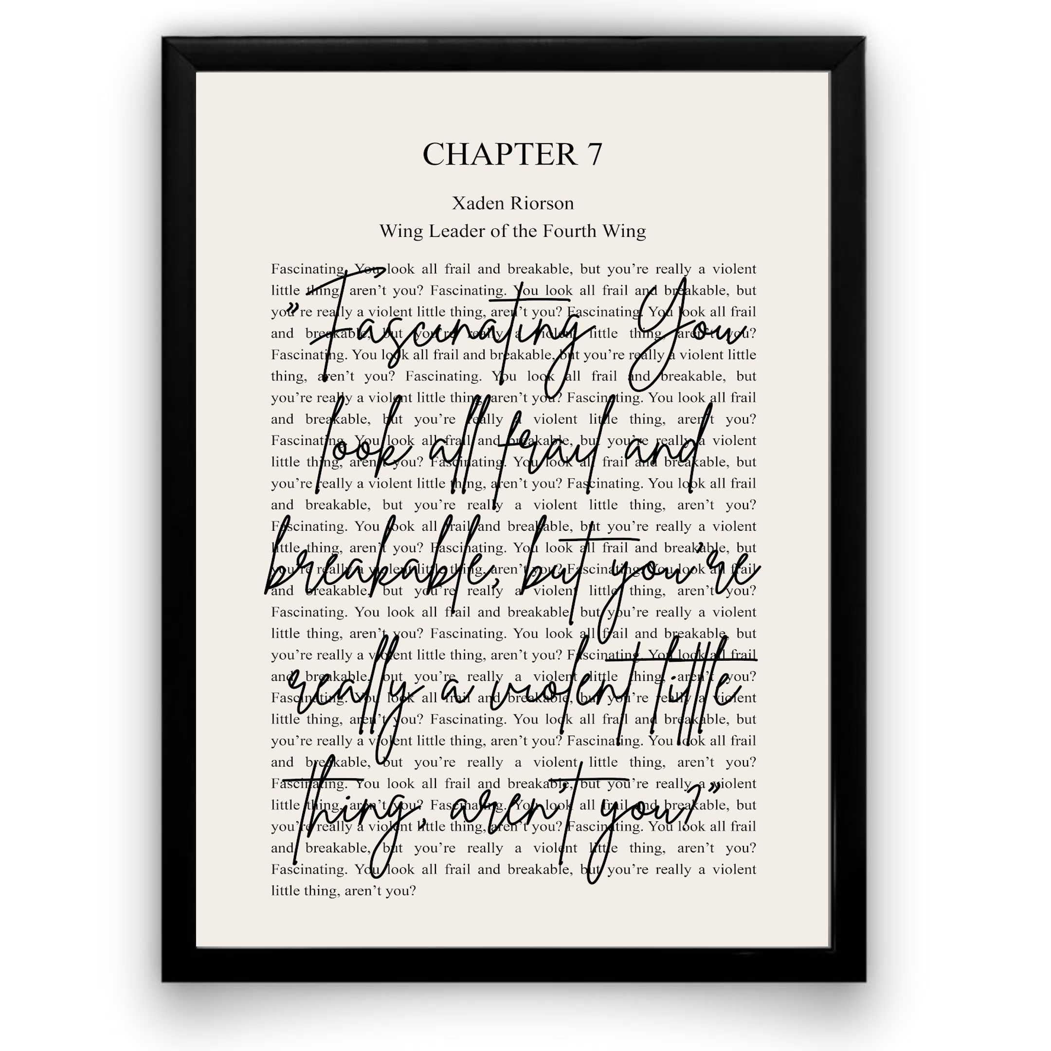 Fourth Wing Xaden Riorson Quote Print